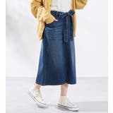 ヴィンテージネイビー | リボン付デニムスカート | Viola e Viola