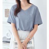 ブルー | 綿100%ポケット付ゆるTシャツ | Viola e Viola