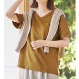 キャメル | 綿100%ポケット付ゆるTシャツ | Viola e Viola