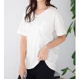 オフホワイト | 綿100%ポケット付ゆるTシャツ | Viola e Viola