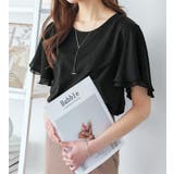 ブラック | 袖シフォンゆるTシャツ | Viola e Viola