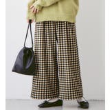 ベージュ系ギンガム | 裏ファー美脚ワイドパンツ | Viola e Viola