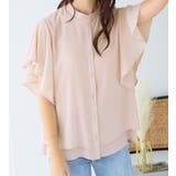 ピンク | 楊柳シフォンバンドカラーブラウス | alotta