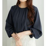 ネイビー | 前後2WAYギャザーブラウス | alotta