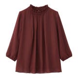 ボルドー | フリル衿シフォンタックブラウス | Viola e Viola