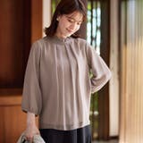 モーブグレー | フリル衿シフォンタックブラウス | Viola e Viola