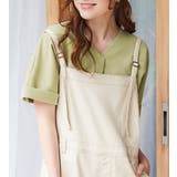 リーフグリーン | すっきりＶネックＴシャツブラウス | Viola e Viola