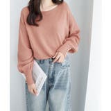 ボートネック×袖パールの上品トップス パール調ボタン付ミラノリブニット | alotta | 詳細画像34