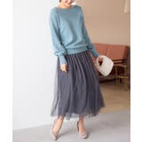 ボートネック×袖パールの上品トップス パール調ボタン付ミラノリブニット | alotta | 詳細画像31