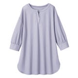 サックス | 衿フェイク裾ラウンドチュニック | alotta