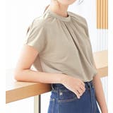 ベージュ | ギャザーデザインカットソーブラウス | alotta