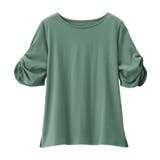 グリーン | 綿100%袖タックTシャツ | Viola e Viola