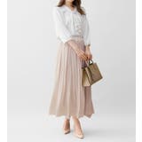 サテン素材ギャザーフレアースカート | alotta | 詳細画像14 