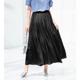 サテン素材ギャザーフレアースカート | alotta | 詳細画像19 