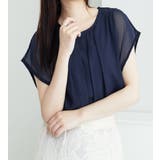 ネイビー | 機能付インナーシフォンブラウス | alotta