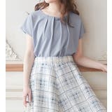 ライトブルー | メタルパーツ付タックブラウス | alotta