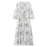 グレー系花柄 | 柄アソートギャザーデザインワンピース   | alotta