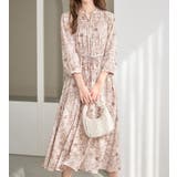 ピンク系花柄 | 柄アソートギャザーデザインワンピース   | alotta