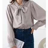 ライトグレー | ボウタイデザインブラウス | alotta