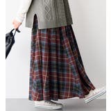ボルドー系 | ふんわりチェック柄フレアーマキシスカート | Viola e Viola