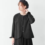 ブラック | 洗える!楽ちんノーカラージャケット | Viola e Viola