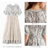 線画タッチ花柄ギャザー切替ワンピース | alotta | 詳細画像9