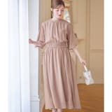 ピンク | インナー付シャーリングシフォンワンピース | alotta