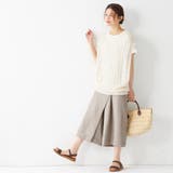 グレージュ | 麻調ラップ風ガウチョパンツ | Viola e Viola