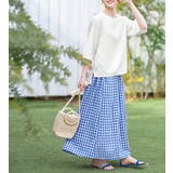 オフホワイト | 麻調ゆるシルエット7分袖ブラウス | Viola e Viola