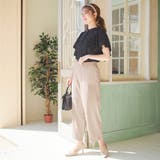 オフベージュ | バックレースアップストレートパンツ | alotta