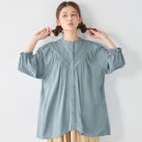 ブルー | V切替レースデザインブラウス | Viola e Viola