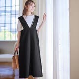 ブラック | パール調デザインジャンパースカート | alotta