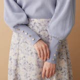 ゴールドボタンパフ袖もっちりニット    | alotta | 詳細画像3 