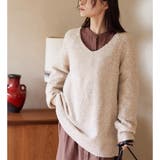 ベージュ | ふわもっちりちくちくしない深Vネックニット | Viola e Viola