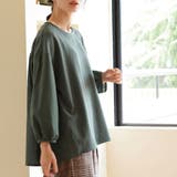 綿混ミニ裏毛異素材切替フレアートップス | Viola e Viola | 詳細画像8 