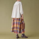 綿混ミニ裏毛異素材切替フレアートップス | Viola e Viola | 詳細画像7 