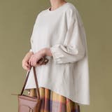 ライトグレー | 綿混ミニ裏毛異素材切替フレアートップス | Viola e Viola