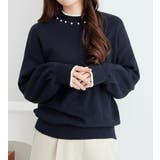 衿元パール調配色ミラノリブニット | alotta | 詳細画像7