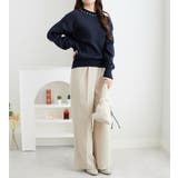 衿元パール調配色ミラノリブニット | alotta | 詳細画像8