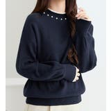 衿元パール調配色ミラノリブニット | alotta | 詳細画像9