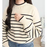 衿元パール調配色ミラノリブニット | alotta | 詳細画像17