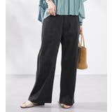 ブラック | 綿ストレッチワイドパンツ | Viola e Viola