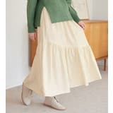 アイボリー | 綿起毛素材ななめティアードスカート | Viola e Viola