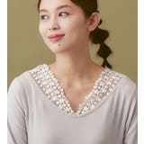 ライトグレー | あったか綿衿見せレーストップス | Viola e Viola