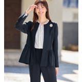 ネイビー | 洗える!多機能ペプラムジャケットスーツ | alotta