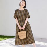 イエローチェック | タック切替デザインワンピース | Viola e Viola
