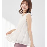 オフホワイト | インナー付ノースリーブペプラムブラウス | alotta