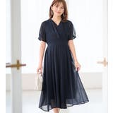 ネイビー | インナー付カシュクールワンピース | alotta