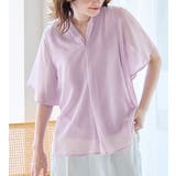 ラベンダー | インナー付スキッパーブラウス | alotta