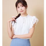 オフホワイト | インナー付フリル使いブラウス | alotta